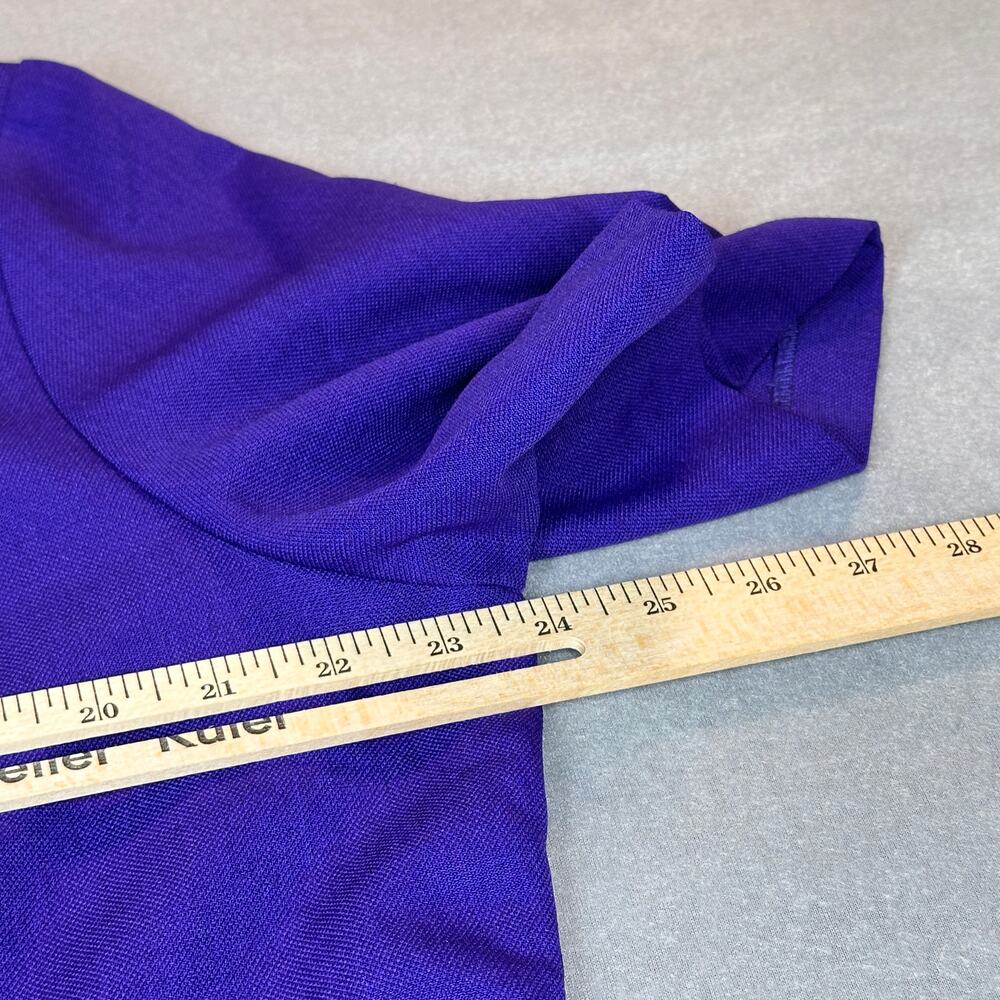 Vintage Karis Korner Blazer Womens 18W Purple Short Sleeve V Neck Button up Top - Picture 4 of 10